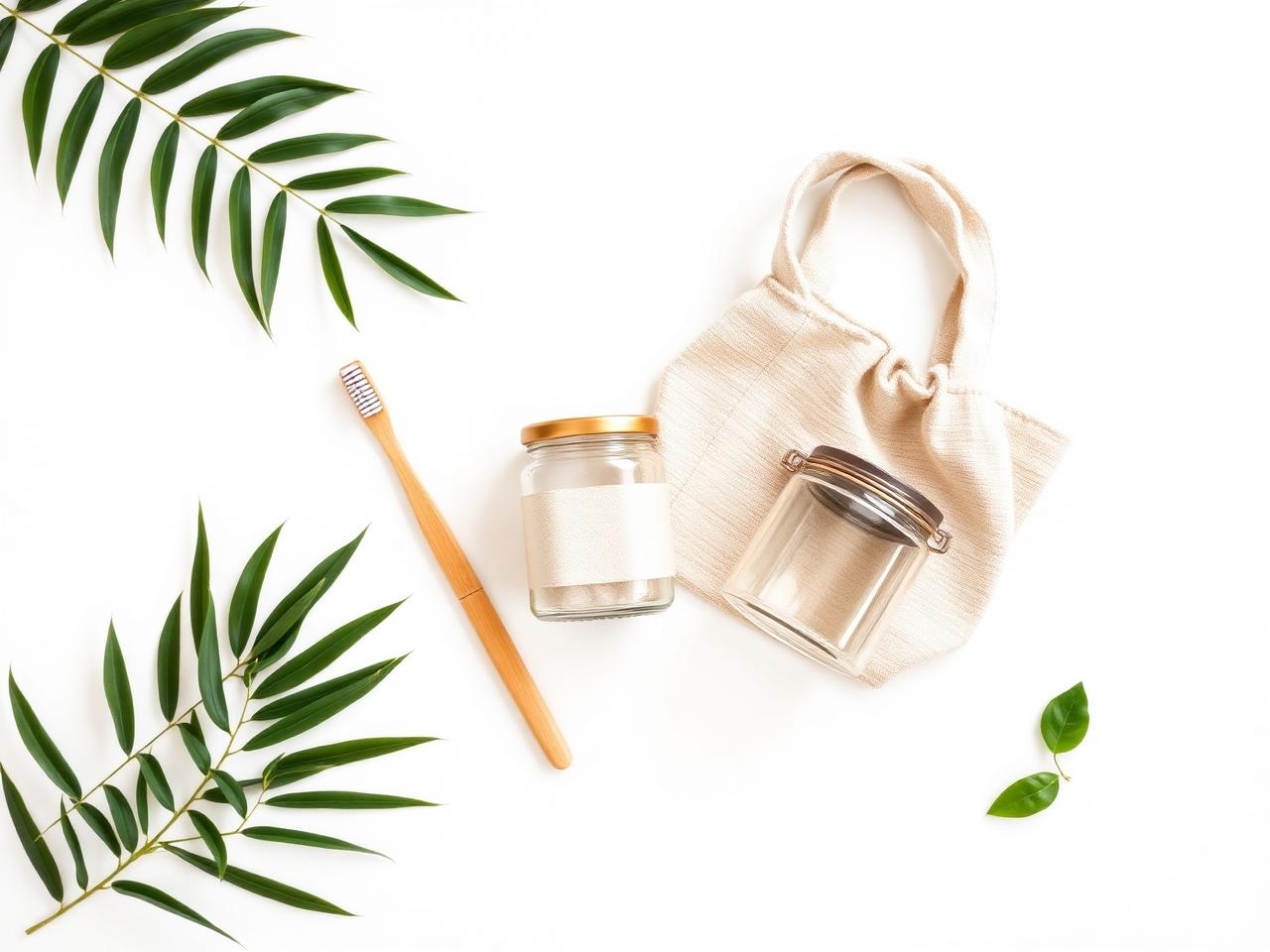 Eco-friendly products flatlay